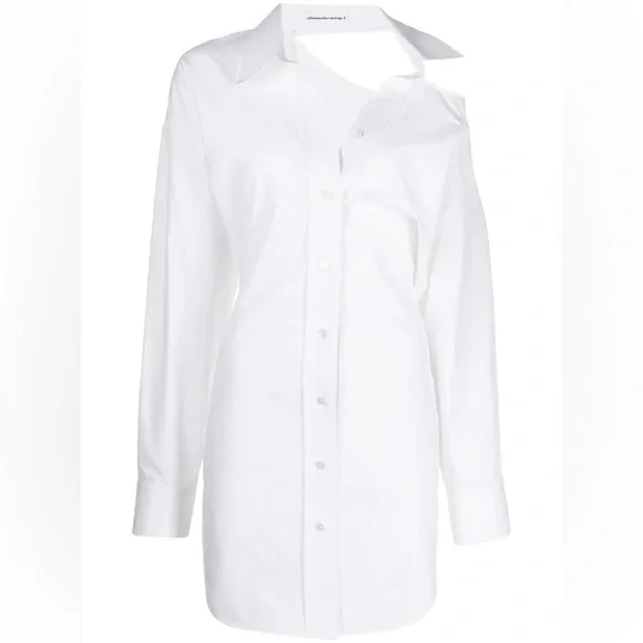 alexander wang cut out shirt dress Alexander Wang Silk Charmeuse Double Shirtdress